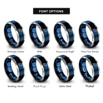 font options for inside engraving on blue & silver rocket rings