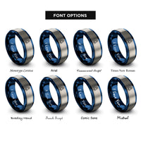 font options for inside engraving on blue & gray rocket rings