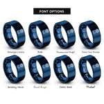 font options for inside engraving on blue rocket engine rings