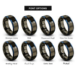 font options for inside engraving on gunmetal & blue rocket engine rings