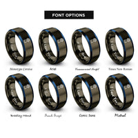 font options for inside engraving on gunmetal & blue rocket engine rings