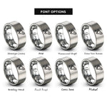 font options for inside engraving on silver rocket rings