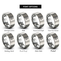 font options for inside engraving on gray rocket rings
