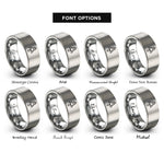 font options for inside engraving on grey rocket rings