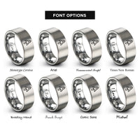font options for inside engraving on grey rocket rings