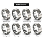 font options for inside engraving on silver rocket rings