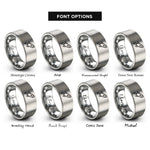 font options for inside engraving on grey rocket rings