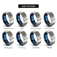 font options for inside engraving on blue & gray rocket trail rings
