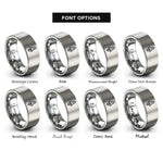 font options for inside engraving on silver rocket trail rings