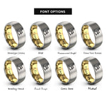 font options for inside engraving on gold & silver rocking chair rings