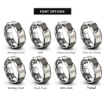 font options for inside engraving on grey rocking chair rings
