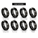 font options for inside engraving on black & grey rocks glass ice rings