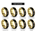 font options for inside engraving on black & gold rod of asclepius rings
