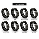 font options for inside engraving on black & grey rod of asclepius rings
