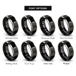 font options for inside engraving on black & gray rod of asclepius rings