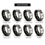 font options for inside engraving on black & grey rod of asclepius rings