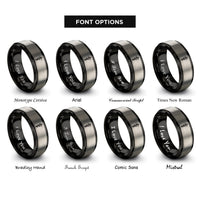 font options for inside engraving on black & grey rod of asclepius rings