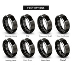 font options for inside engraving on black & grey rod of asclepius rings