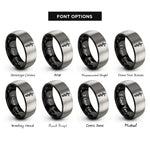 font options for inside engraving on black & silver rod of asclepius rings