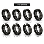 font options for inside engraving on black & grey rod of asclepius rings