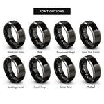 font options for inside engraving on black & grey rod of asclepius rings