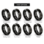 font options for inside engraving on black & gray rod of asclepius rings