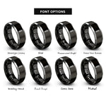 font options for inside engraving on black & silver rod of asclepius rings