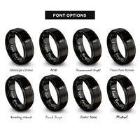 font options for inside engraving on black rod of asclepius rings