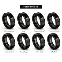 font options for inside engraving on black rod of asclepius rings