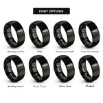 font options for inside engraving on black rod of asclepius rings