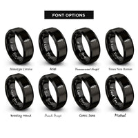 font options for inside engraving on black rod of asclepius rings