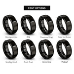 font options for inside engraving on black rod of asclepius rings