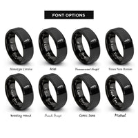 font options for inside engraving on black rod of asclepius rings