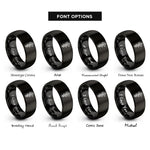 font options for inside engraving on black rod of asclepius rings