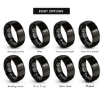 font options for inside engraving on black rod of asclepius rings