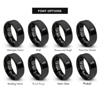 font options for inside engraving on black rod of asclepius rings