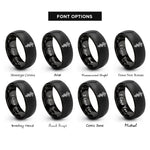 font options for inside engraving on black rod of asclepius rings