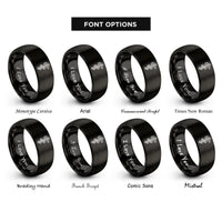 font options for inside engraving on black rod of asclepius rings