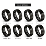 font options for inside engraving on black rod of asclepius rings