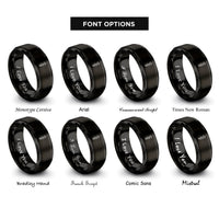 font options for inside engraving on black rod of asclepius rings