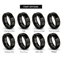 font options for inside engraving on black rod of asclepius rings