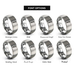 font options for inside engraving on silver rod of asclepius rings