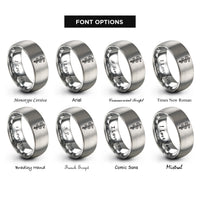 font options for inside engraving on gray rod of asclepius rings