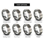 font options for inside engraving on grey rod of asclepius rings