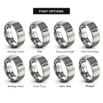 font options for inside engraving on gray rod of asclepius rings
