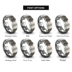 font options for inside engraving on gray rod of asclepius rings