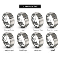 font options for inside engraving on grey rod of asclepius rings
