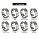 font options for inside engraving on grey rod of asclepius rings