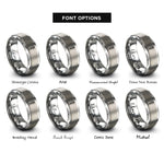 font options for inside engraving on silver rod of asclepius rings
