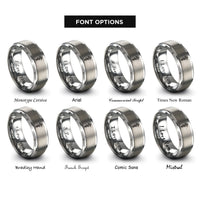 font options for inside engraving on gray rod of asclepius rings